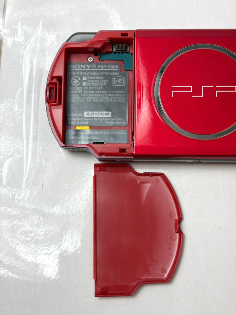 PSP 3000 Radiant Red Console System Japan Import No Battery Tested