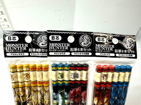 Monster Hunter Pencils 6x3 Set B Lead Seregios/Zinogre/Rathalos