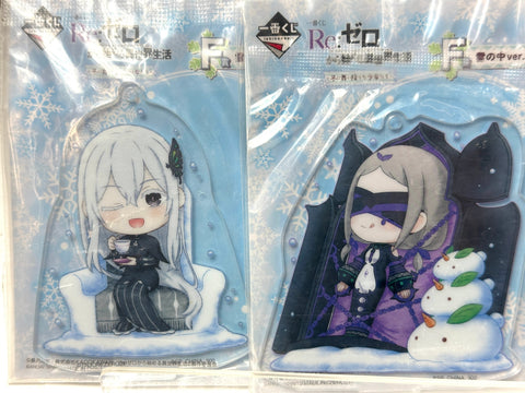 BANDAI Ichiban Kuji Re:Zero F Prize Acrylic Stand Snow Ver. Set of 5