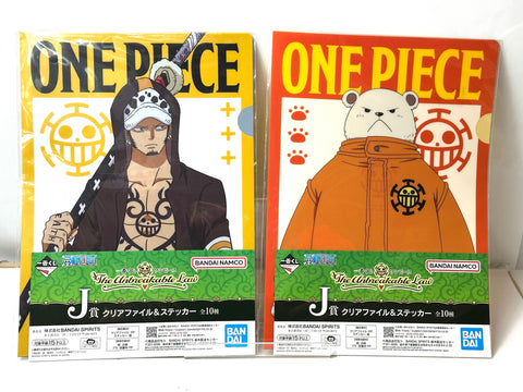 BANDAI Ichiban Kuji ONE PIECE J Prize Clear File & Sticker Complete Set of 10