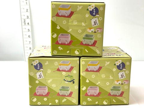 Hannari Tofu Yunomi Teacup Set of 3 Matcha Ume Yaki Ceramic w/ Zabuton Japan