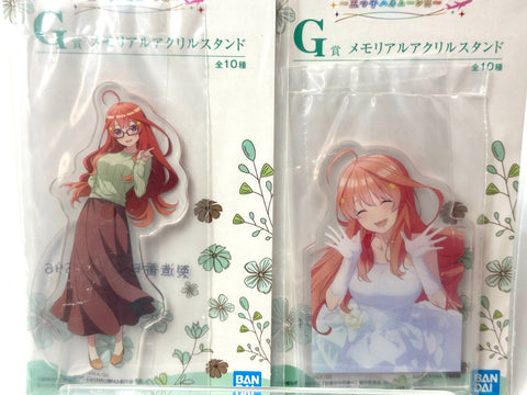 Ichiban Kuji Quintuplets G Prize Memorial Acrylic Stands Set of 10